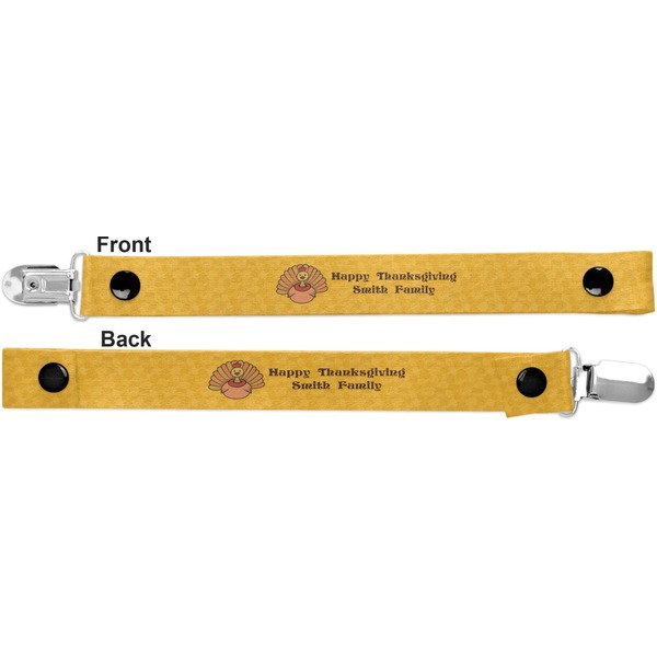 Happy Thanksgiving Pacifier Clip - Front and Back