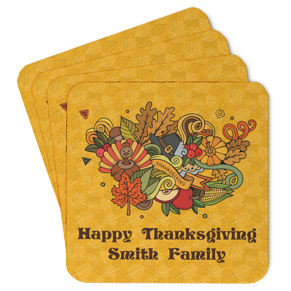 Custom Happy Thanksgiving Paper Coasters (Personalized)
