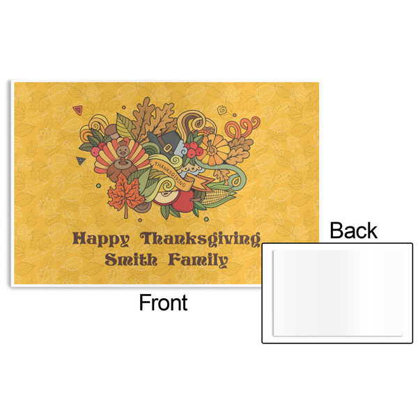 Happy Thanksgiving Disposable Paper Placemat - Front & Back