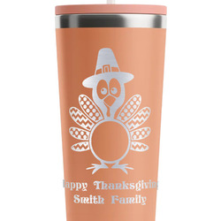 Happy Thanksgiving RTIC Everyday Tumbler with Straw - 28oz - Peach - Single-Sided (Personalized)