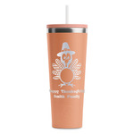 Happy Thanksgiving RTIC Everyday Tumbler with Straw - 28oz - Peach - Single-Sided (Personalized)