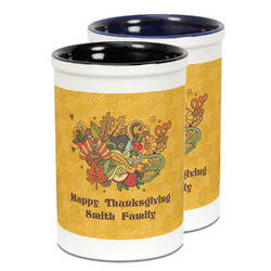 Happy Thanksgiving Ceramic Pencil Holder - Large