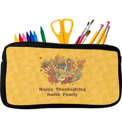 Happy Thanksgiving Neoprene Pencil Case - Small w/ Name or Text
