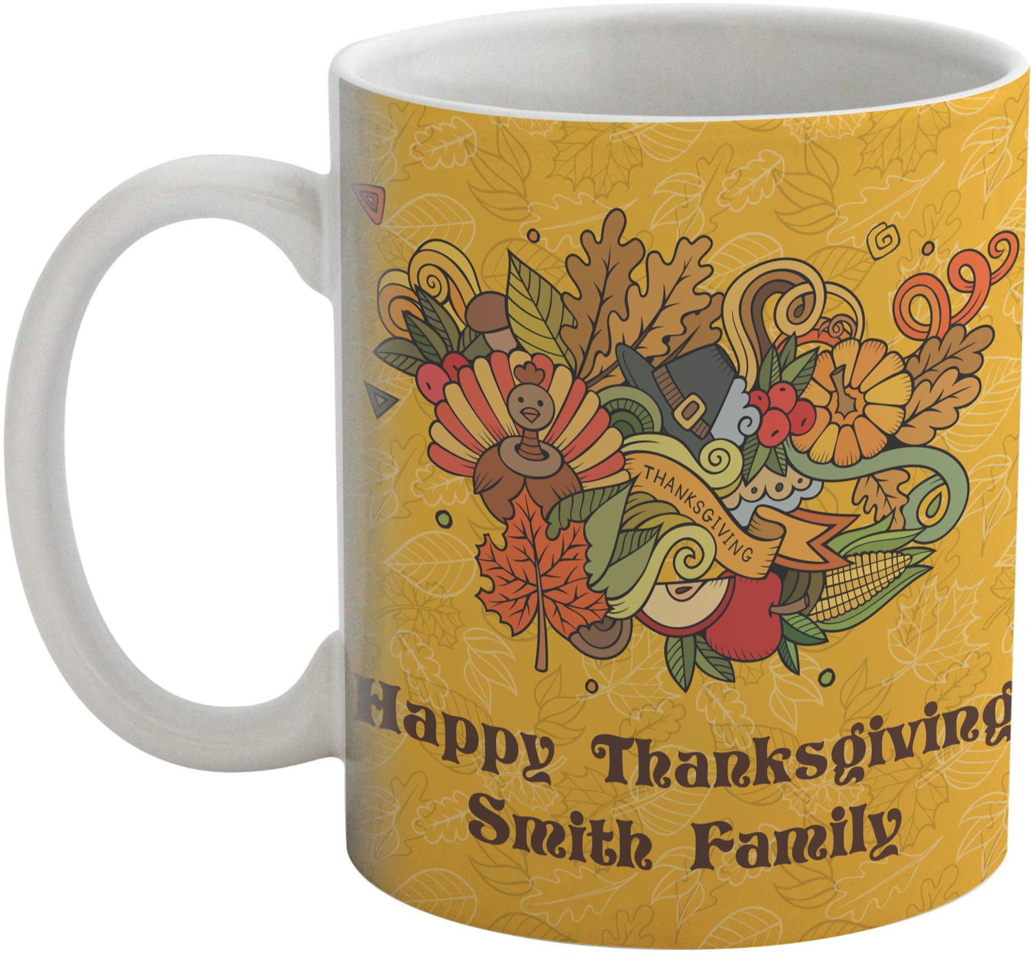 Happy Thanksgiving Coffee Mug (Personalized) - YouCustomizeIt