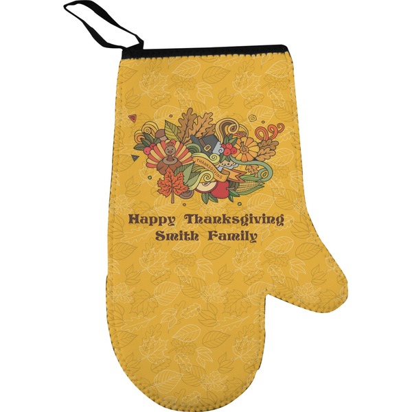 Custom Happy Thanksgiving Right Oven Mitt (Personalized)