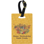 Happy Thanksgiving Plastic Luggage Tag - Rectangular w/ Name or Text