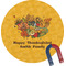 Happy Thanksgiving Round Fridge Magnet (Personalized)