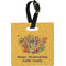 Happy Thanksgiving Plastic Luggage Tag - Square w/ Name or Text
