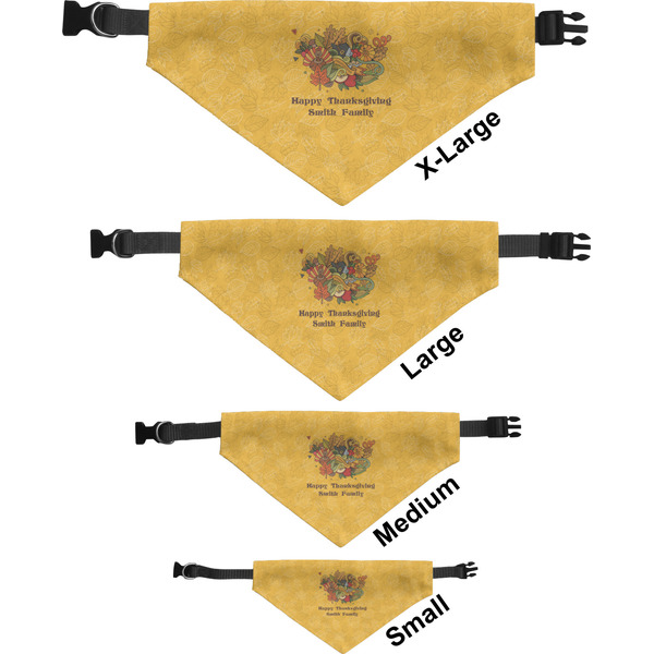 Happy Thanksgiving Pet Bandana Sizes
