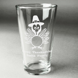 Happy Thanksgiving Pint Glass - Engraved (Personalized)