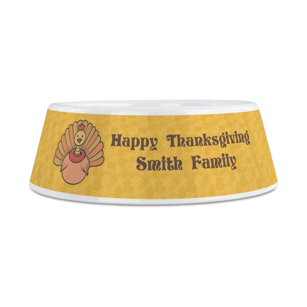 Happy Thanksgiving Plastic Dog Bowls - Medium - FRONT
