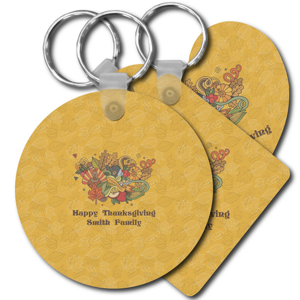 Custom Happy Thanksgiving Plastic Keychain (Personalized)
