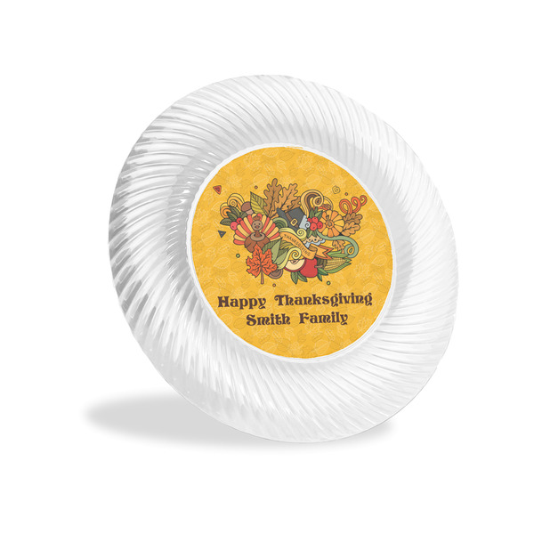 Custom Happy Thanksgiving Plastic Party Appetizer & Dessert Plates - 6" (Personalized)