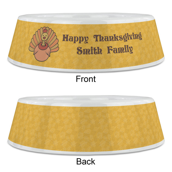 Happy Thanksgiving Plastic Pet Bowls - Large - APPROVAL
