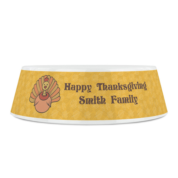 Happy Thanksgiving Plastic Pet Bowls - Small - FRONT