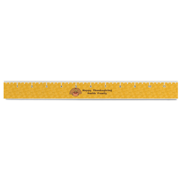 Happy Thanksgiving Plastic Ruler - 12" - FRONT