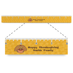 Happy Thanksgiving Plastic Ruler - 12" (Personalized)