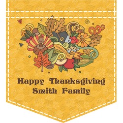 Happy Thanksgiving Iron On Faux Pocket (Personalized)