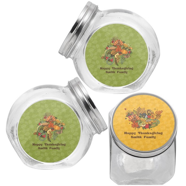 Happy Thanksgiving Puppy Treat Jar - Top Left Right