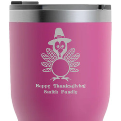 Happy Thanksgiving RTIC Tumbler - Magenta - Laser Engraved - Double-Sided (Personalized)
