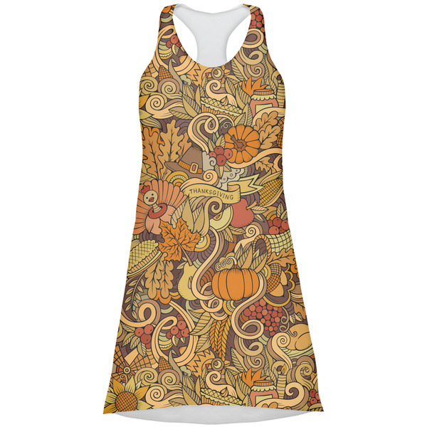 Custom Happy Thanksgiving Racerback Dress - X Large