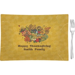 Happy Thanksgiving Glass Rectangular Appetizer / Dessert Plate (Personalized)