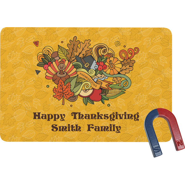 Custom Happy Thanksgiving Rectangular Fridge Magnet (Personalized)