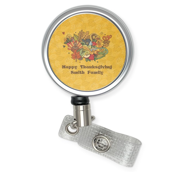 Custom Happy Thanksgiving Retractable Badge Reel (Personalized)