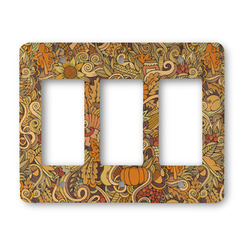 Happy Thanksgiving Rocker Style Light Switch Cover - Three Switch