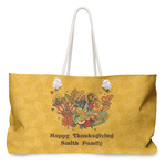 Happy Thanksgiving Large Tote Bag with Rope Handles (Personalized)