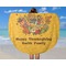 Happy Thanksgiving Round Beach Towel - In Use