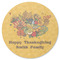 Happy Thanksgiving Round Coaster Rubber Back - Single
