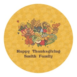 Happy Thanksgiving Round Decal - Small (Personalized)