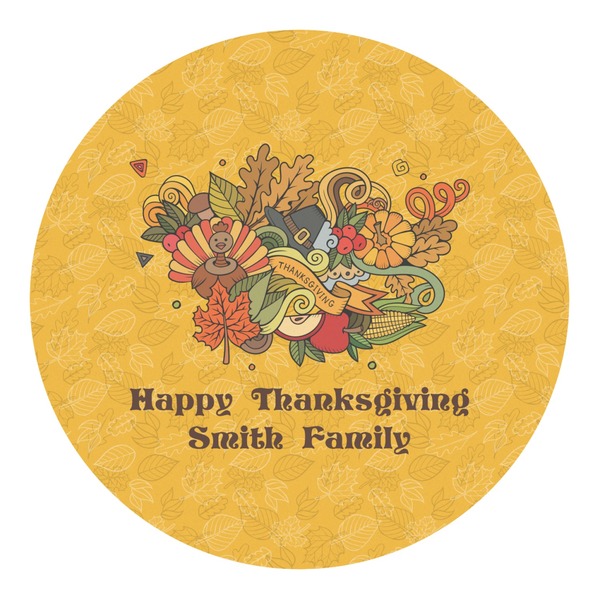 Custom Happy Thanksgiving Round Decal - Small (Personalized)