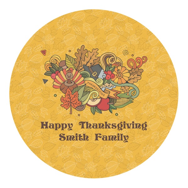 Custom Happy Thanksgiving Round Decal - Medium (Personalized)