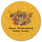 Happy Thanksgiving Round Fridge Magnet - FRONT