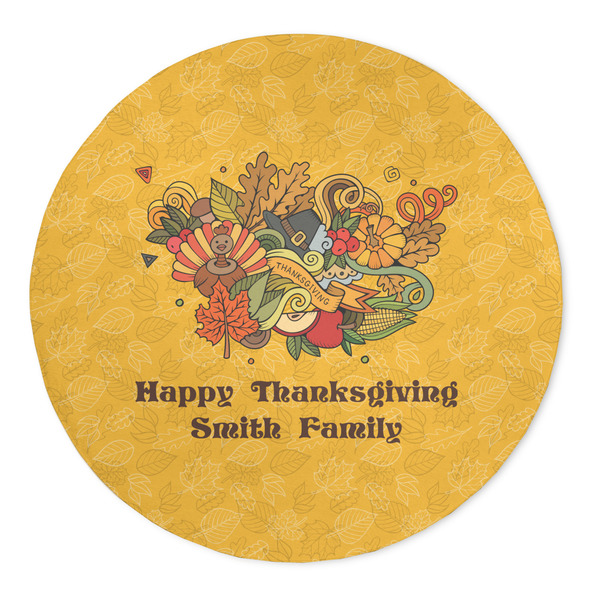 Custom Happy Thanksgiving 5' Round Indoor Area Rug (Personalized)