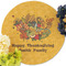 Happy Thanksgiving Round Linen Placemats - Front (w flowers)