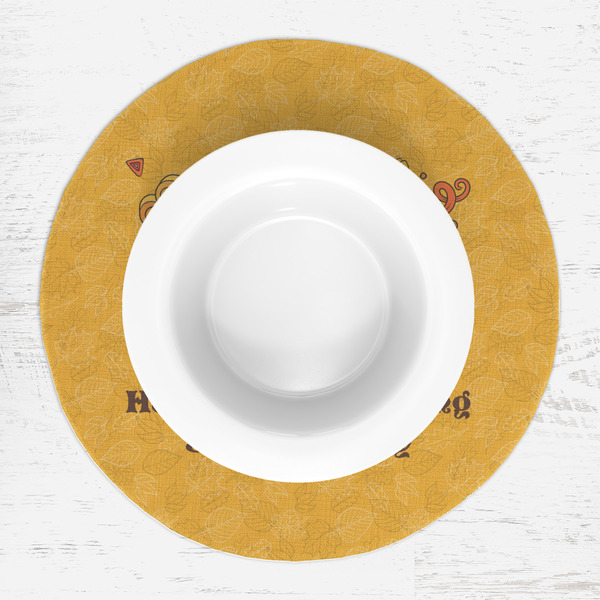 Happy Thanksgiving Round Linen Placemats - LIFESTYLE (single)