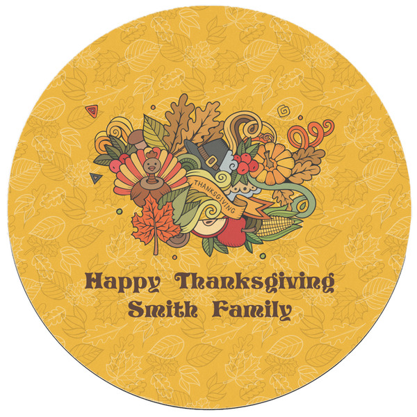 Happy Thanksgiving Round Mousepad - APPROVAL