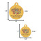 Happy Thanksgiving Round Pet ID Tag - Large - Comparison Scale