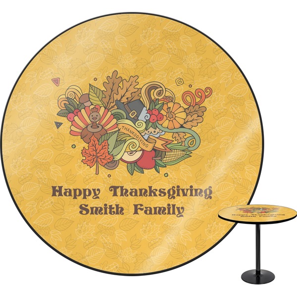 Custom Happy Thanksgiving Round Table - 30" (Personalized)