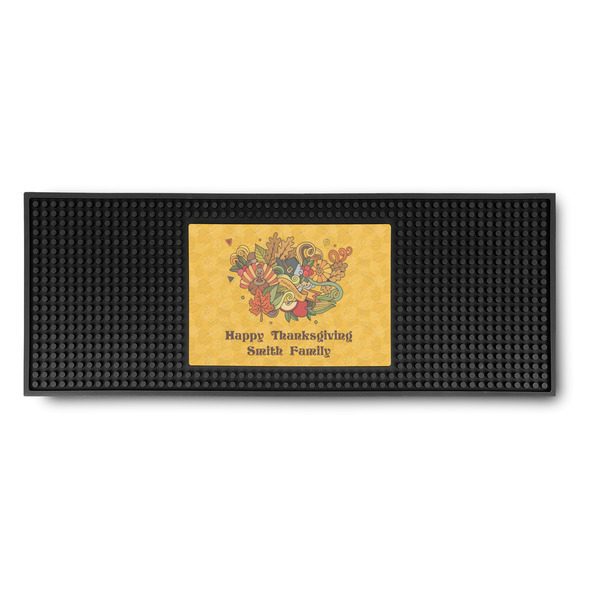 Custom Happy Thanksgiving Rubber Bar Mat (Personalized)