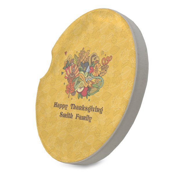 Happy Thanksgiving Sandstone Car Coaster - STANDING ANGLE