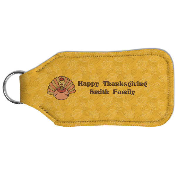 Happy Thanksgiving Sanitizer Holder Keychain - Large (Back)
