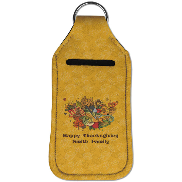 Happy Thanksgiving Sanitizer Holder Keychain - Large (Front)