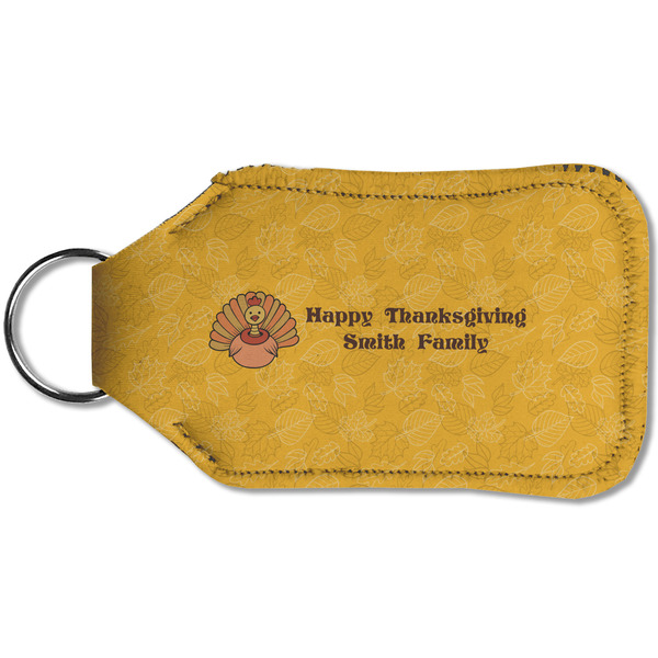 Happy Thanksgiving Sanitizer Holder Keychain - Small (Back)