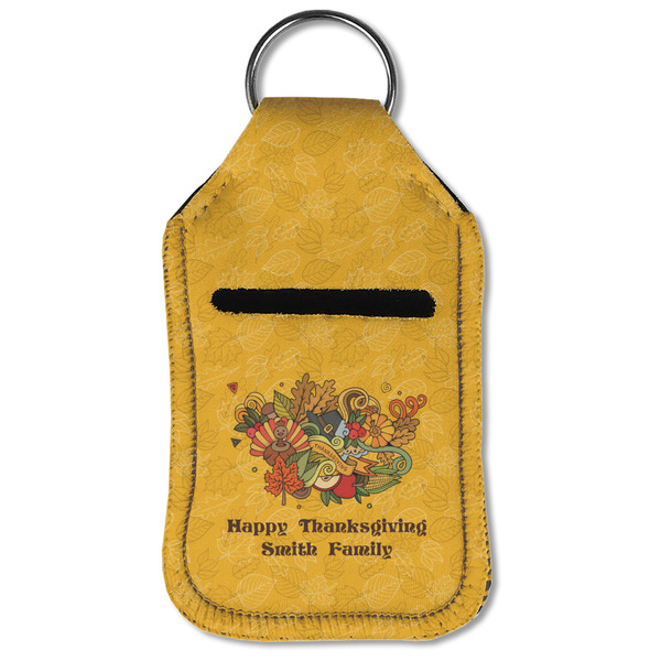 Happy Thanksgiving Sanitizer Holder Keychain - Small (Front Flat)