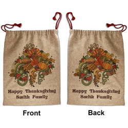 Happy Thanksgiving Santa Sack - Front & Back (Personalized)