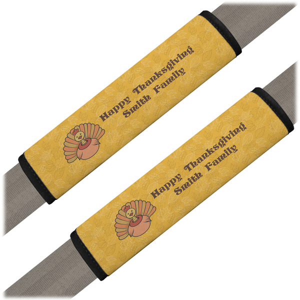 Custom Happy Thanksgiving Seat Belt Covers (Set of 2) (Personalized)